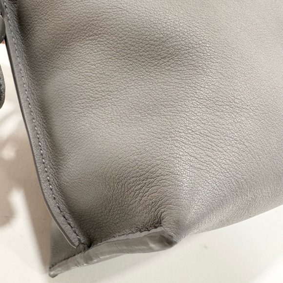 LOEWE Medium Flamenco Clutch Gray Leather Shoulder Bag - Picture 10 of 14